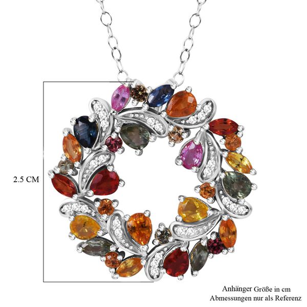 AA Mehrfarbiger Saphir Anh&auml;nger mit Kette, ca. 3,66 ct. image number 5