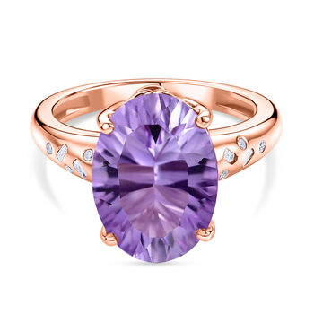 D'Joy AAA Rose De France Amethyst und Diamant Ring - 5,46 ct.
