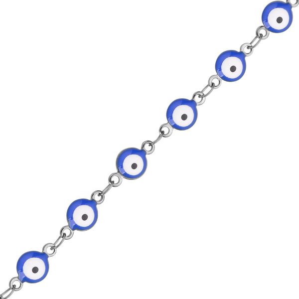 Blaues emailliertes  Armband, ca. 19 cm, Edelstahl ca. 3,80g image number 2