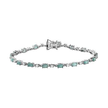 AA Grandidierit und wei&szlig;es Zirkon Armband, ca. 20 cm, 925 Silber platiniert ca. 5.70 ct