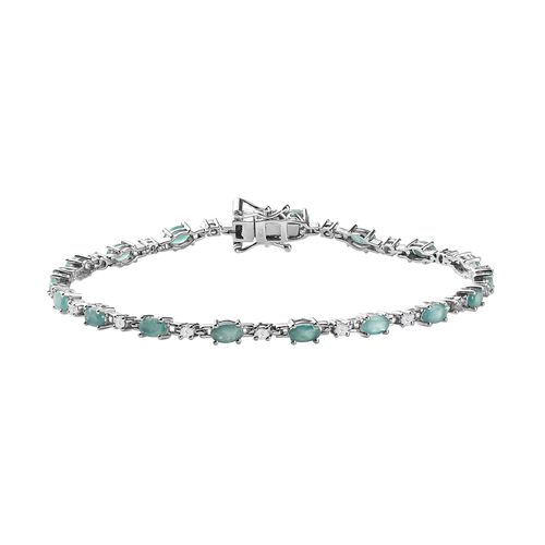 AA Grandidierit und weißes Zirkon Armband, ca. 20 cm, 925 Silber platiniert ca. 5.70 ct image number 0