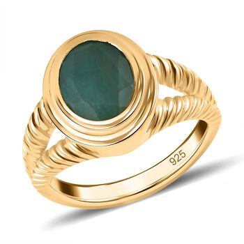 Grandidierit Ring, 925 Silber Gelbgold Vermeil, (Gr&ouml;&szlig;e 17.00) ca. 2.87 ct