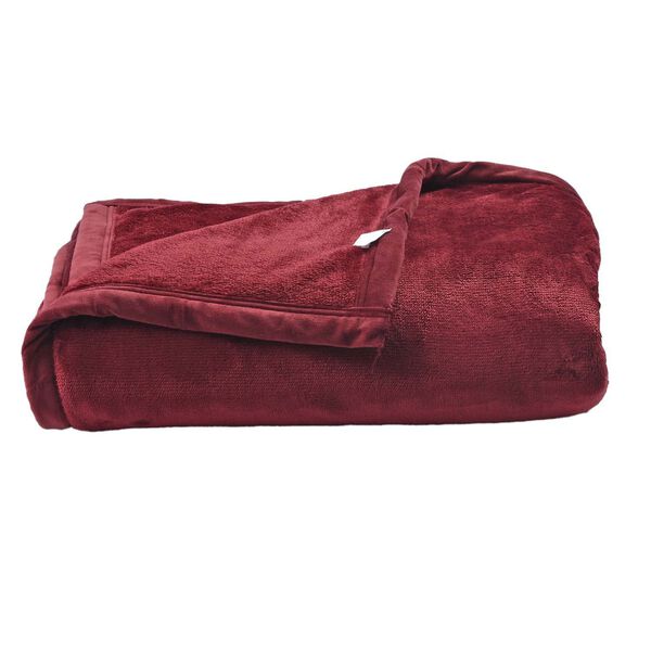 Premium Kuscheldecke aus 100% Mikrofaser, 450 gsm, Größe: 150x220 cm, burgund image number 4