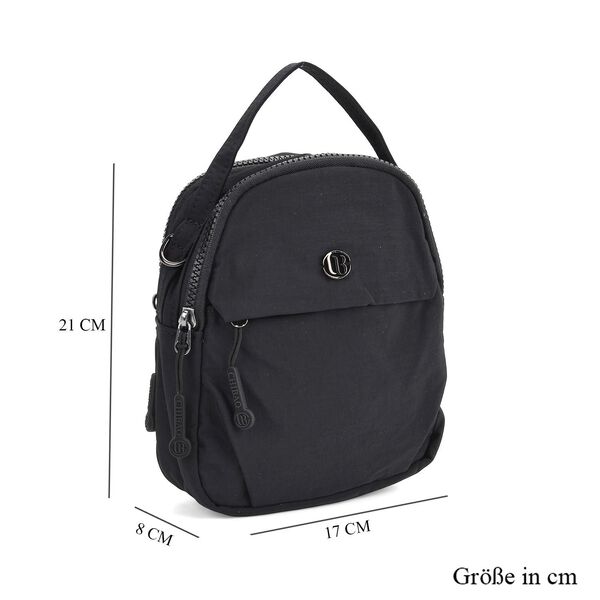 Nylon Crossbody Tasche in Schwarz mit Rei&szlig;verschluss image number 6