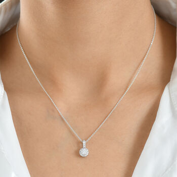 LUXURIANT SI-GH Labor Diamant Anh&auml;nger mit 50cm Kette, 925 Silber rhodiniert - 0,50 ct.