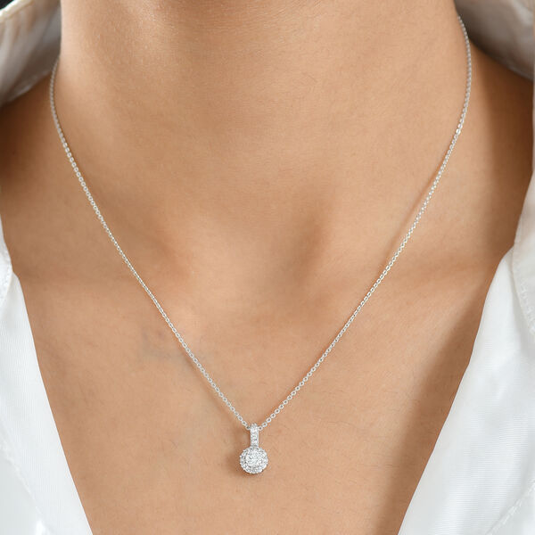 LUXURIANT SI-GH Labor Diamant Anh&auml;nger mit 50cm Kette, 925 Silber rhodiniert - 0,50 ct. image number 3