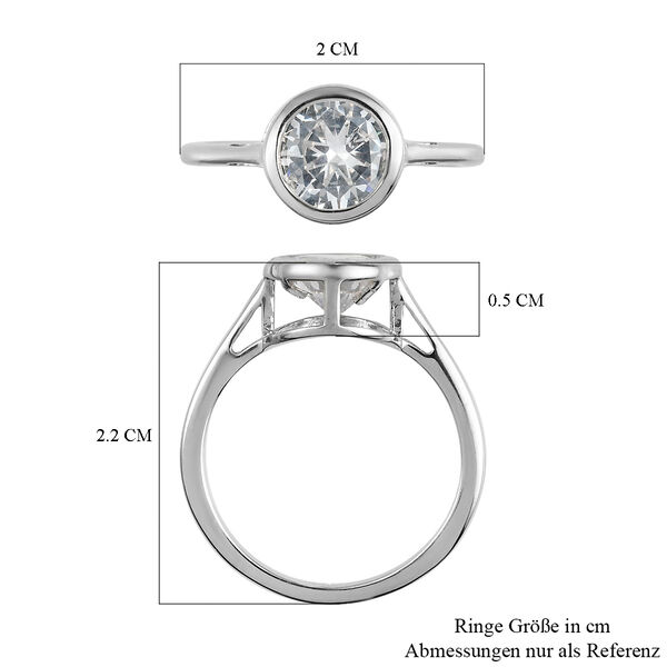 LUSTRO STELLA Wei&szlig;er Zirkonia Ring 925 Silber platiniert  ca. 2,05 ct image number 5