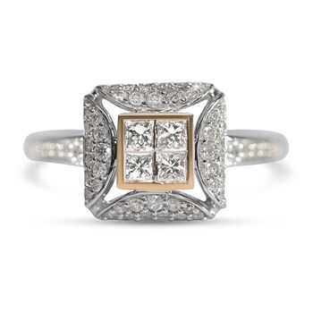 New York Kollektion - Diamant-Ring, P1 G-H, 585 Wei&szlig;gold (Gr&ouml;&szlig;e 18.00) ca. 0,75 ct