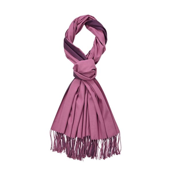 Eleganter doppelseitiger Schal mit Fransen, 68x180cm, Rosa image number 1