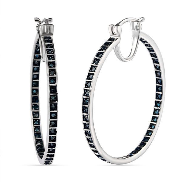 Blaue Diamant-Creolen - 1 ct.