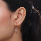 Natürliche, äthiopischer Opal Solitär-Ohrhänger in Silber image number 2