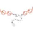 Rosa Muschelkernperlen-Halskette, ca. 45 cm, silberfarben image number 3