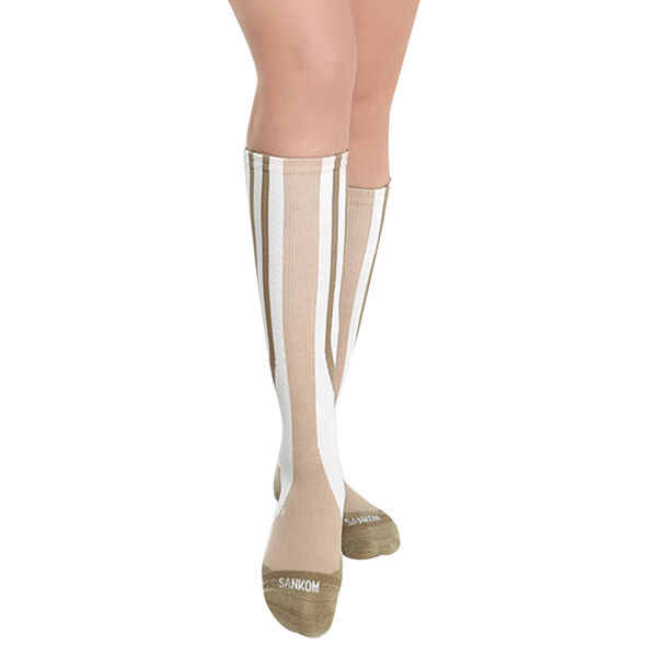 SANKOM Kompressionskniestr&uuml;mpfe, Wei&szlig; und Beige&nbsp; image number 1