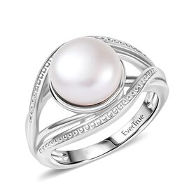 Süßwasser Perle (ca. 10.5-11 mm) Ring, Nickelfreies Messing (Größe 17.00)