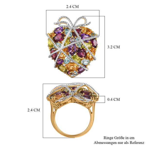 GP Amore Kollektion- Mehrfarbiger Edelstein, Zirkon und blauer Saphir-Ring- 9,29 ct. image number 7