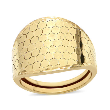Maestro Kollektion - Italienischer Ring mit Wabenmuster, 585 Gelbgold Ring (Größe 18.00)