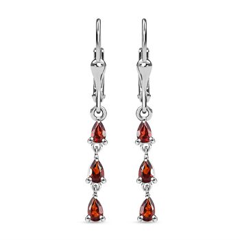 Rote Granat Ohrringe, 925 Silber ca. 1.45 ct