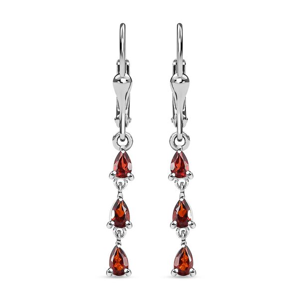 Rote Granat Ohrringe, 925 Silber ca. 1.45 ct