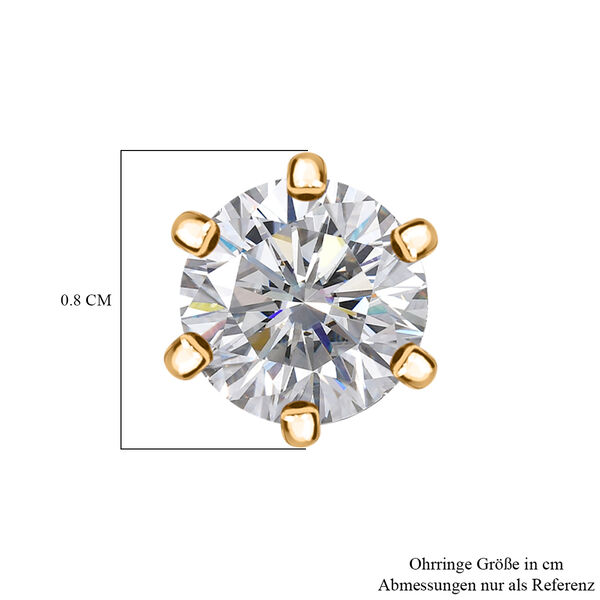 D'Joy Moissanit Ohrringe 925 Silber 750 Gelb Vergoldet ca. 1,90 ct. image number 5