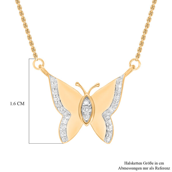 Diamant Halskette, 50cm, 925 Silber Gelbgold Vermeil - 0,15 ct. image number 6