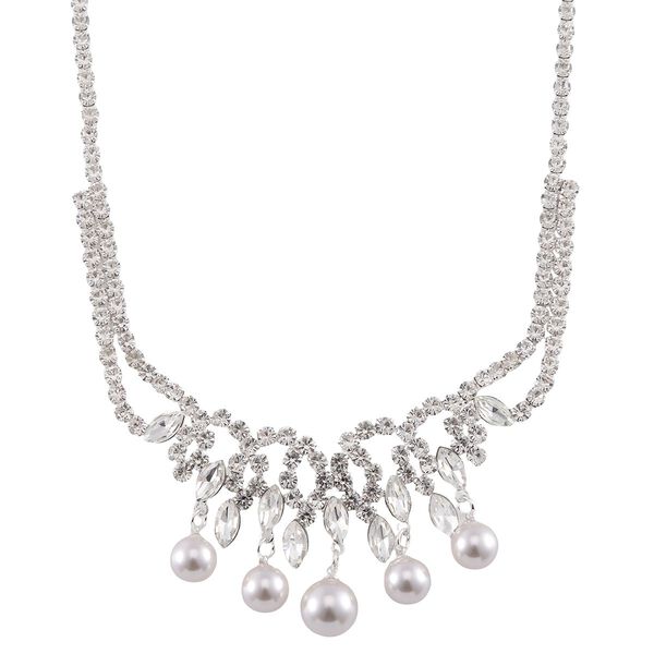 Wei&szlig;e Muschelkernperle Schmuckset Messing image number 2