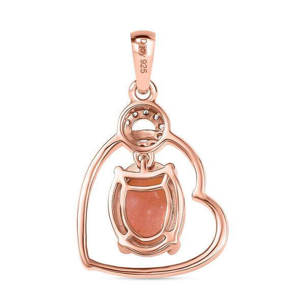 Herzklang - D joy AA Vinicunca-Peruanischer Opal, Weißer Zirkon Anhänger 925 Silber 750 rosévergoldet ca. 1,78 ct. image number 5