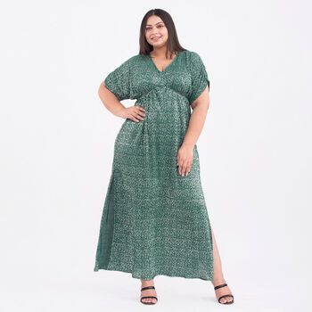 Tamsy - Plissee-Abendkleid, One Size, Gr&uuml;n