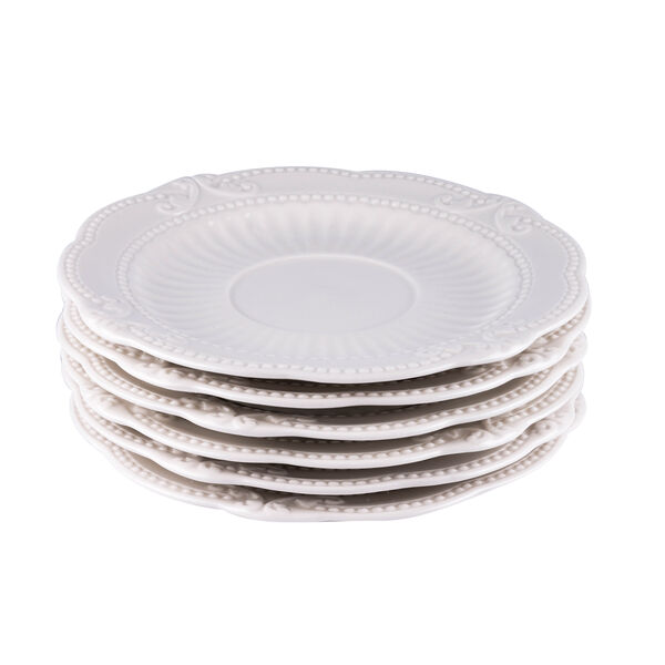 22 teiliges Porzellan Tee Set, 6 Tassen, 6 Teller, 7 Löffel, 1 Teekanne, 1 Zucker, 1 Milch image number 5