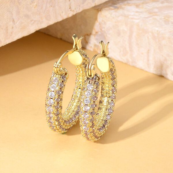 Weiße Zirkonia-Creolen, Messing ca. 15,00 ct image number 2