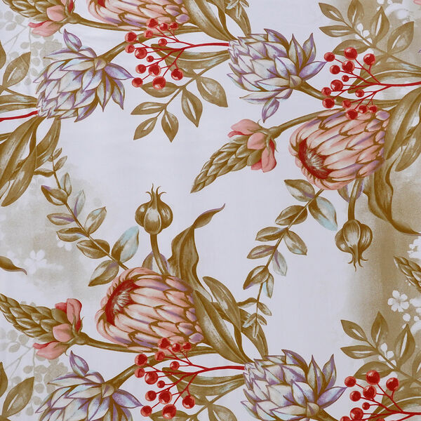 Spannbetttuch aus 100% Mikrofaser, Beige, Hintergrund mit Blumenmuster image number 2