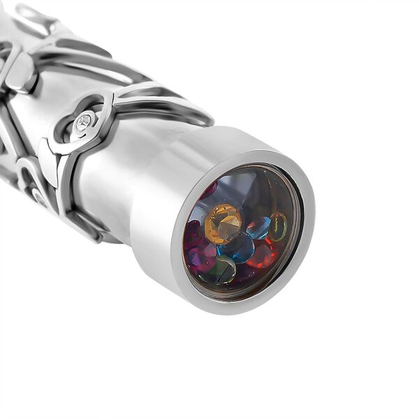 Mehrfarbige Zirkonia-Halskette in Silberton, 75+5 cm image number 4