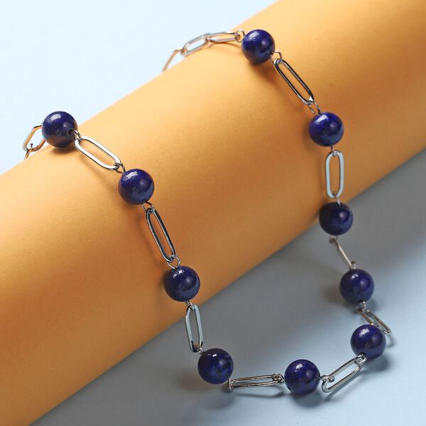 Lapislazuli-Halskette, 45 cm, Messing ca. 45,00 ct image number 2