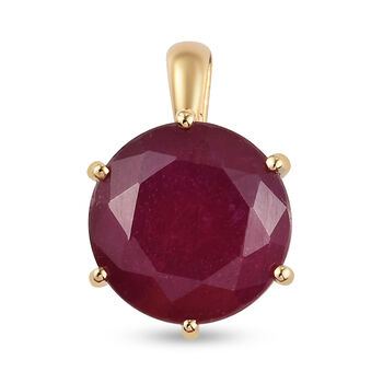 Afrikanischer Rubin-Anh&auml;nger, (Fissure gef&uuml;llt), 925 Silber vergoldet ca. 8,95 ct