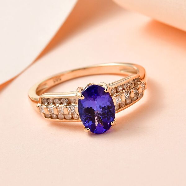 AAA Tansanitring mit Diamanten - 1,71 Karat. image number 2