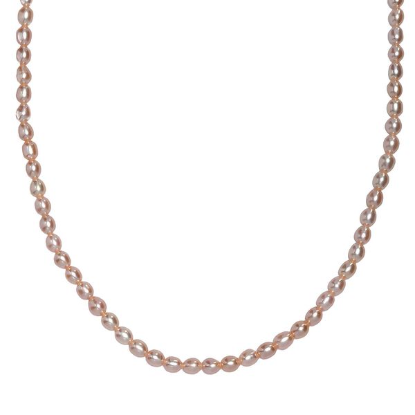 AA Rosa S&uuml;&szlig;wasser Perle Halskette ca. 45 cm 925 Silber 750 Gelbgold Vermeil (7-8 Werktage Lieferzeit)