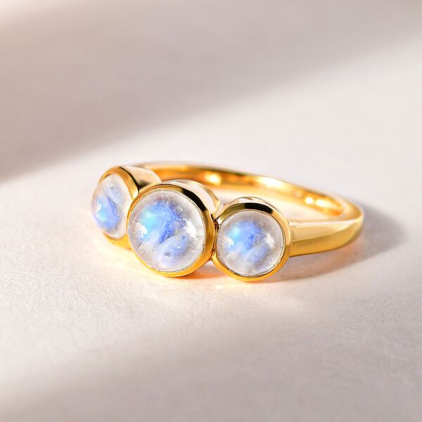 Premium Regenbogen Mondstein Ring - 2,15 ct. image number 2