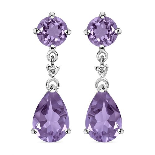 Rose De France Amethyst Ohrringe, 925 Silber platiniert ca. 7.74 ct image number 0