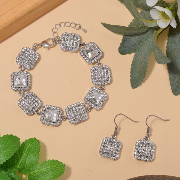Wei&szlig;er Kristall Schmuckset image number 2