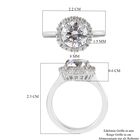 LUSTRO STELLA Hergestellt mit ZIRKONIA Halo Ring 925 Silber Platin-Überzug (Größe 20.00) ca. 3,71 ct image number 5
