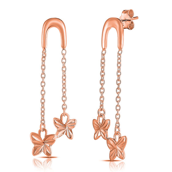 925 Silber ros&eacute;vergoldetOhrringe ca. 1,80g