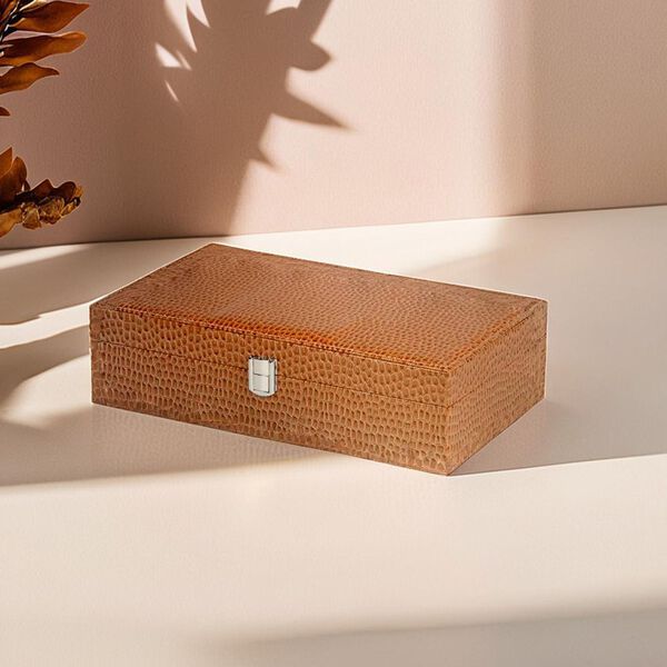 Premium Schmuckbox mit Silberpoliertuch, 32x20x8,7 cm, Braun image number 10