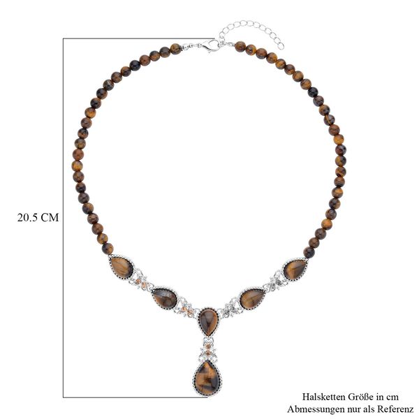 Gelbes Tigerauge Halskette ca. 45 cm  ca. 164,00 ct image number 4