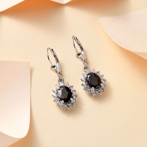 Elite Shungit und Zirkon Ohrhänger - 2,93 ct. image number 2