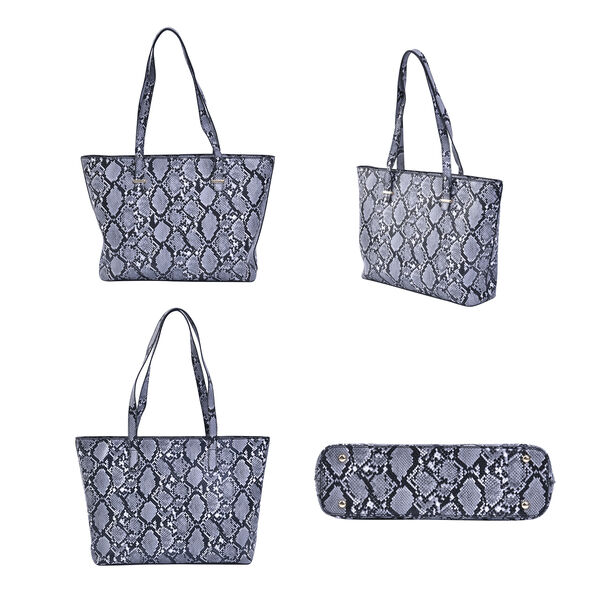 Passage - 4er-Set, Handtasche, Crossbody Tasche, Clutch und Brieftasche mit Schlangenhaut Muster image number 3