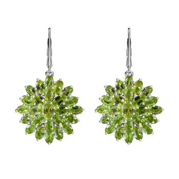 AA Peridot Ohrringe 925 Silber rhodiniert ca. 12.15 ct