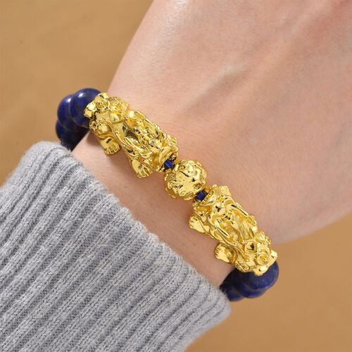 Lapislazuli Armband ca. Flexibles cm Standard gelb vergoldet ca. 150,00 ct. image number 1