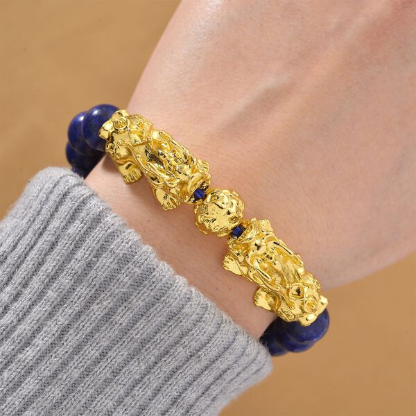 Lapislazuli Armband, flexibel, vergoldet ca. 150.00 ct image number 1