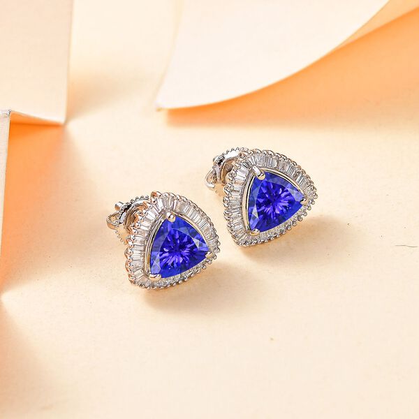 RHAPSODY AAAA Tansanit und VS Diamant Ohrringe in 950 Platin - 2,59 ct. image number 2