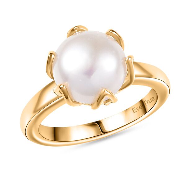 EVER TRUE Weiße Süßwasser Perle (10-10.5 mm) Ring Nickelfreies Messing (Größe 18.00) 5.60 ct image number 4