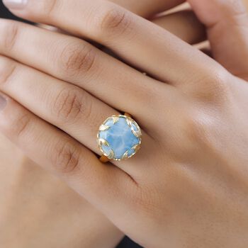 Larimar und Zirkon Ring - 13,33 ct.